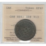 Canada New Brunswick St. John For Public Accommodation Half Penny Token NB-4