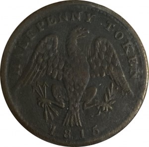 Canada Lower Canada 1815 Half Penny Token LC-54D1