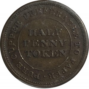 Canada Nova Scotia 1812 Half Penny Token NS-19A1