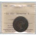 Canada 1891 LL SD 1 Cent Obverse 3