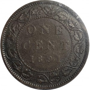 Canada 1891 SL SD 1 Cent Obverse 3