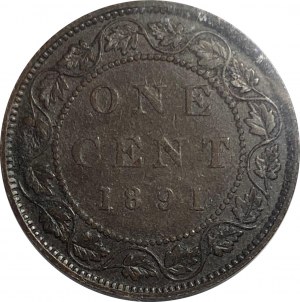 Canada 1891 SL SD 1 Cent Obverse 3