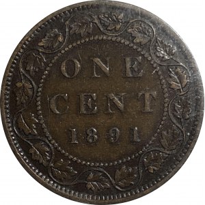 Canada 1891 SL SD 1 Cent Obverse 3