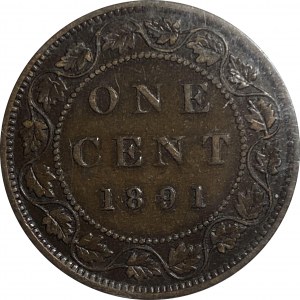 Canada 1891 SL SD 1 Cent Obverse 3