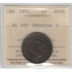 Canada 1891 SL SD 1 Cent Obverse 3
