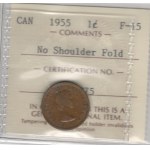 Canada 1955 No Shoulder Fold 1 Cent