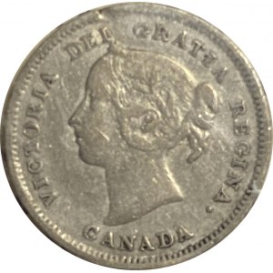 Canada 1885 Silver 5 Cent Small 5/5