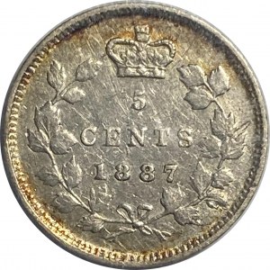Canada 1887 Silver 5 Cent