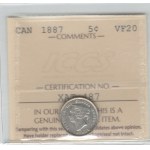 Canada 1887 Silver 5 Cent