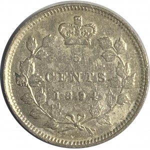 Canada 1894 Silver 5 Cent