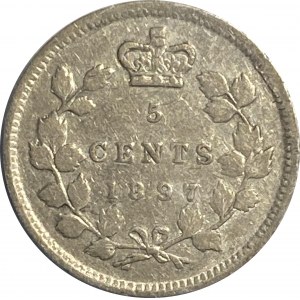Kanada 1897 Silber 5 Cent Breite 8