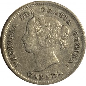 Kanada 1897 Silber 5 Cent Breite 8
