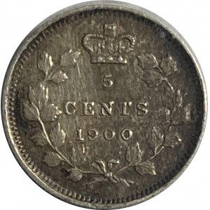 Canada 1900 Silver 5 Cent Round 0