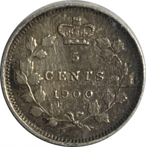 Canada 1900 Silver 5 Cent Round 0