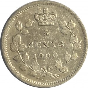 Canada 1900 Silver 5 Cent Round 0