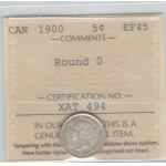 Canada 1900 Silver 5 Cent Round 0