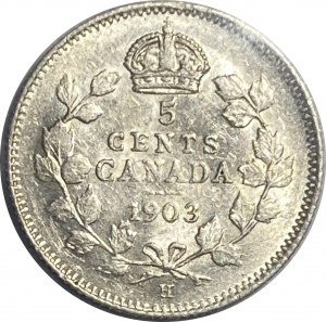Canada 1903H Silver 5 Cent Small H