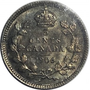 Canada 1906 Silver 5 Cent