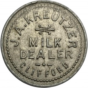 Canada Clifford Ontario 1 Pint J.A. Kreutzer Merchant Milk Token