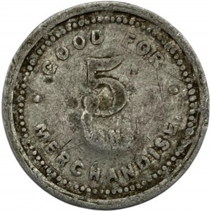 Canada St. Clements Ontario 5 Cent V. Heric Merchant Token B Counterstamp 980-B-E