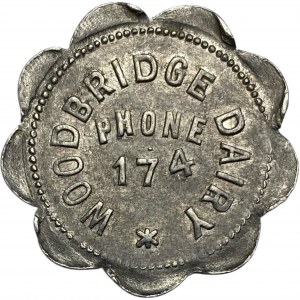 Canada Woodbridge Ontario 1 Quart Woodbridge Dairy Merchant Milk Token