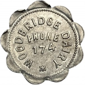 Canada Woodbridge Ontario 1 Quart Woodbridge Dairy Merchant Milk Token