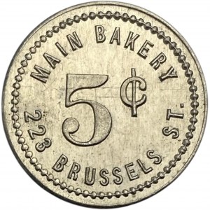 Canada Saint John NB 5 Cent Main's Bakery Merchant Token