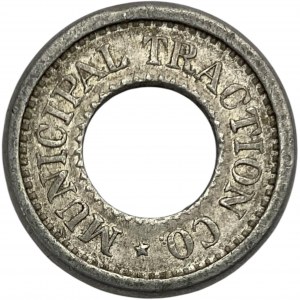 United States Cleveland Ohio 1908 3 Cent Ticket Municipal Traction Co Merchant Token