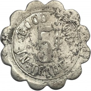 United States St. Louis MO 5 Cent Friends Pool Hall Merchant Token