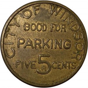 Canada Windsor Ontario 5 Cent Parking Token