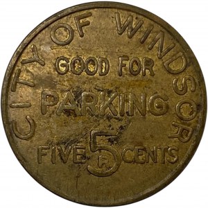 Canada Windsor Ontario 5 Cent Parking Token