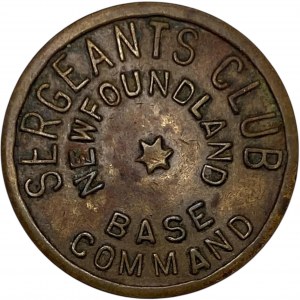 Canada Newfoundland 5 Cent Sergeants Club WWII Medallion