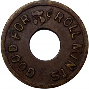 Caille Quality Mints 5 Cent Roll of Mints Merchant Token