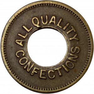 All Quality Confections 5 Cent Pack of Candy Merchant Token