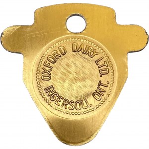 Canada Ingersoll Ontario 1 Quart Milk Oxford Dairy Ltd. Merchant Token
