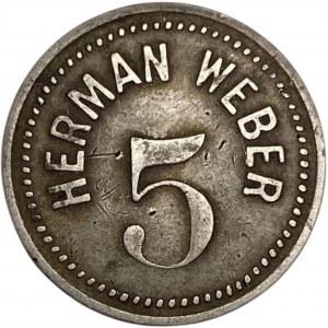 Tosetti Restaurant 5 Cent Herman Weber Merchant Token