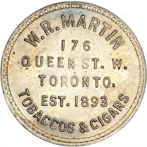 Canada Toronto Ontario 5 Cent W.R. Martin Tobacco & Cigars Merchant Token 1048-M-Ex