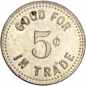 Canada Toronto Ontario 5 Cent W.R. Martin Tobacco & Cigars Merchant Token 1048-M-Ex