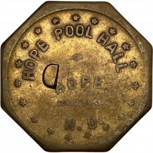 United States Hope ND 10 Cent Hope Pool Hall Token with Counterstamps