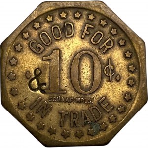 United States Hope ND 10 Cent Hope Pool Hall Token with Counterstamps