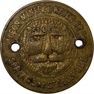 Canada St. Leon Quebec 1890 One Glass St. Leon Mineral Water Co. Merchant Token