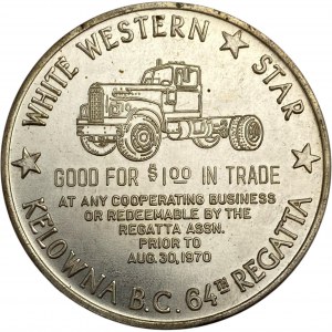 Canada Kelowna BC 1970 White Western Star 1 Dollar Merchant Token