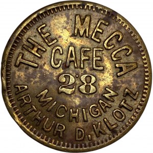 United States Michigan 5 Cent The Mecca Cafe A.D. Klotz Merchant Token