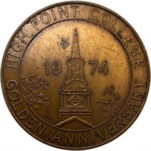 United States High Point NC 1974 High Point College Golden Anniversary Medal