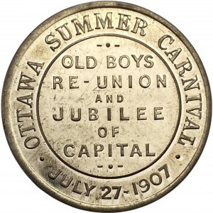 Canada Ottawa Ontario 1907 Old Boys Reunion Ottawa Summer Carnival Medal