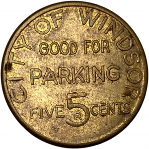 Canada Windsor Ontario 5 Cent Parking Token