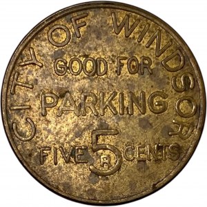 Canada Windsor Ontario 5 Cent Parking Token