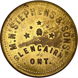 Canada Glencairn Ontario 1 Dollar M. N. Stephens & Sons Merchant Token 416-B-A