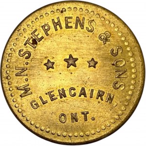 Canada Glencairn Ontario 25 Cent M. N. Stephens & Sons Merchant Token 416-B-C