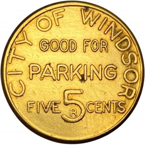 Canada Windsor Ontario 5 Cent Parking Token